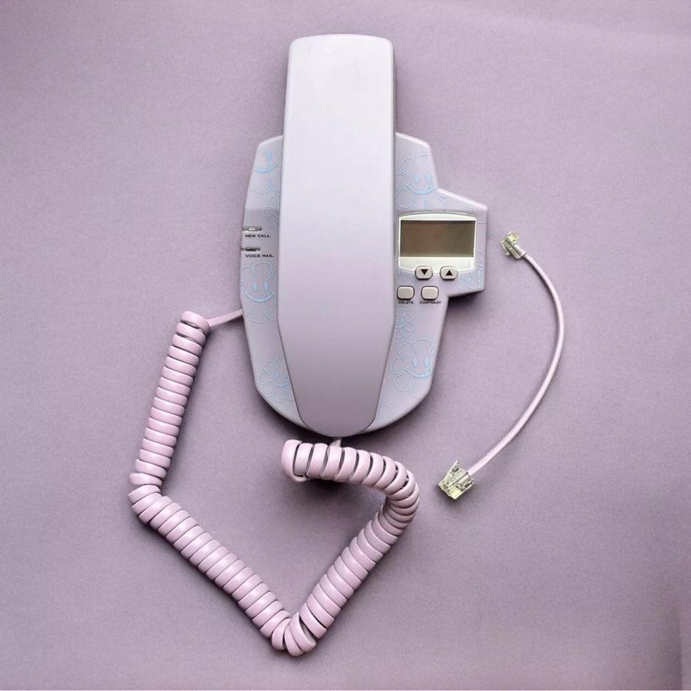 Vintage Retro 90s Joe Boxer Smiley Face Emojis Touch Tone Dial Corded Telephone
